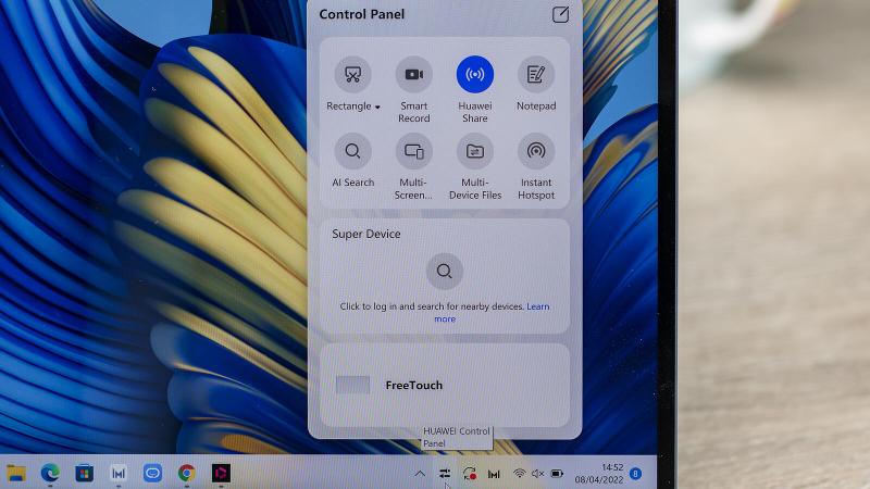 Huawei MateBook Pro X 2022 control panel