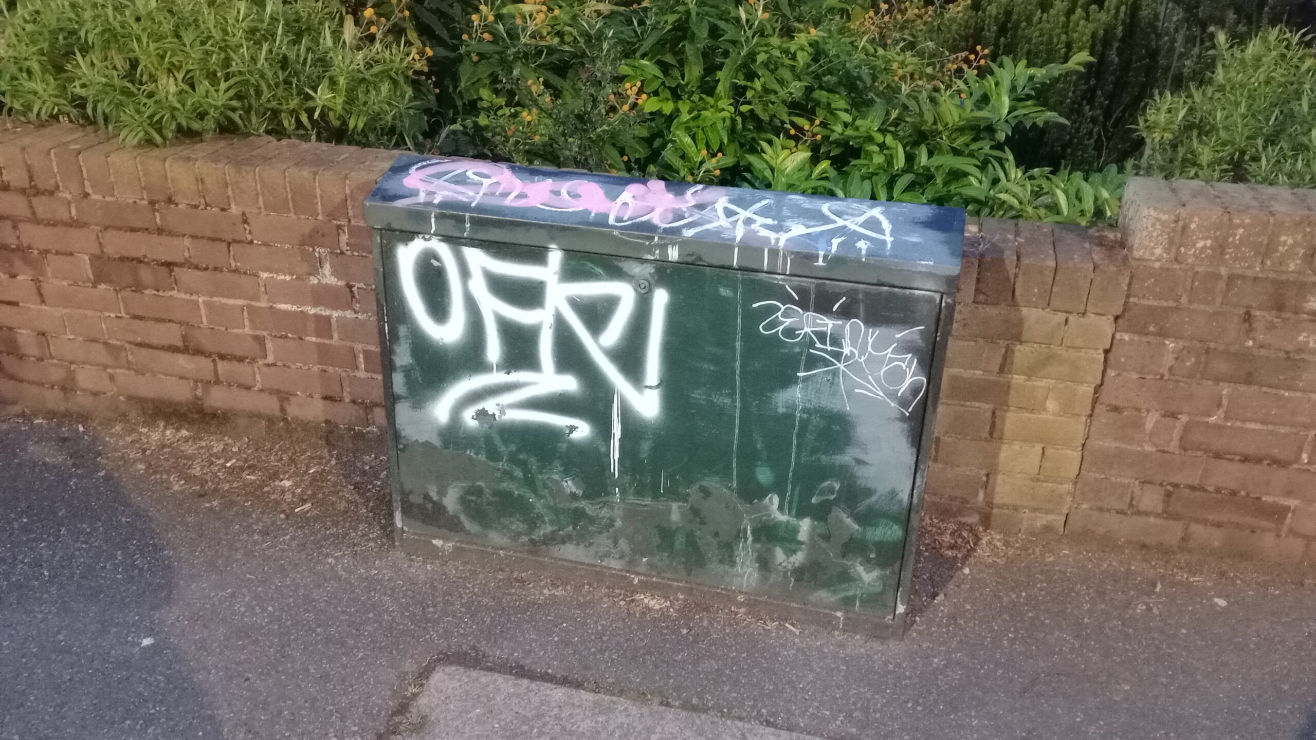 Уличный шкаф с граффити