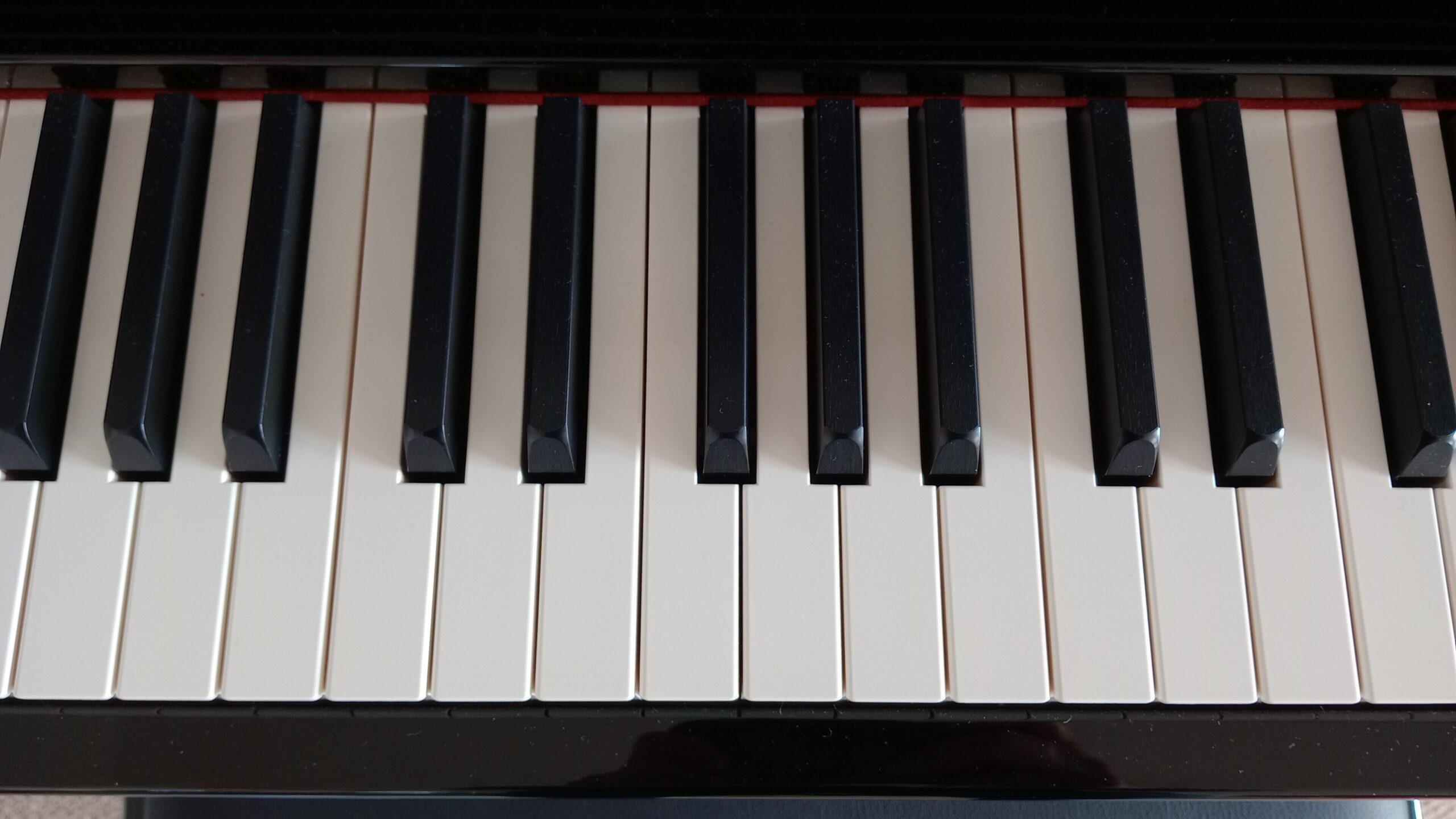 Die Tasten auf einem Klavier