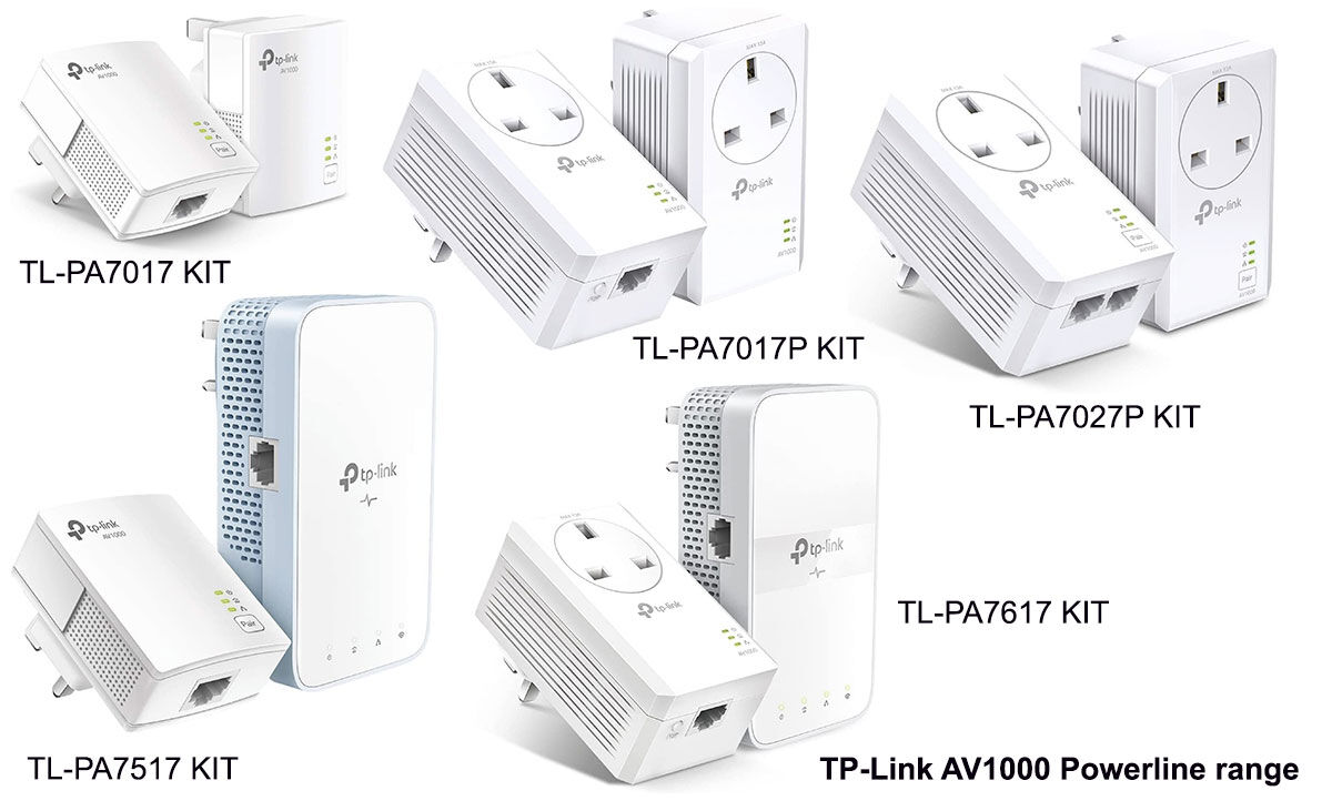 Asortyment produktów TP-Link AV1000 Powerline